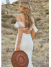 Beaded Ivory Lace Tulle Keyhole Back Boho Chic Wedding Dress